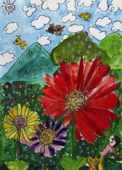 [제7회 동상]멋진꽃과하늘 - 초등부 이유진 섬네일 이미지 1